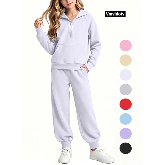 Vmvidoty Half Zip Drop Shoulder Long Sleeve Tracksuit 2 Piece Activewear Set Sweatsuits Toddler 5-6 Years