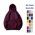 thumbnail image 1 of Vmvidoty Hoodies for Women Oversized Sweatshirts Fall Travel Outfits 2026 Lightweight Comfort Breathable Material Kangaroo Pocket Workout Winter Trendy Clothes Wine 2XL, 1 of 9
