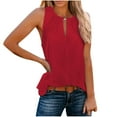 thumbnail image 1 of Vmvidoty Loose Fit Tank Tops for Women Casual Crewneck Sleeveless Shirts Summer Plus Size Blouses 2026 Red XXL, 1 of 6