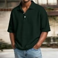 thumbnail image 1 of Vmvidoty Men's Slim Fit Polo Shirt Solid Color Top Streetwear Army Green XXL, 1 of 9