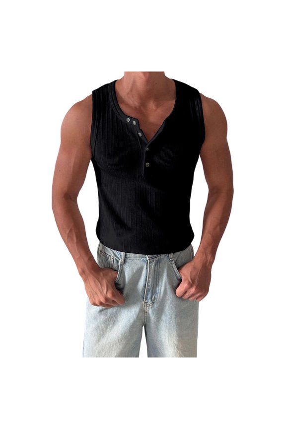 Men’s Stringer Tank Tops Bodybuilding Muscle Sleeveless T-Shirts Gym Fitness Tank Shirts Black XL