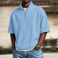 thumbnail image 1 of Vmvidoty Mens Casual T-Shirts Solid Color Leisure Tee Shirts Short Sleeve Crewneck Stretchy Pullover Tops Light Blue L, 1 of 8