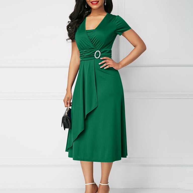 asymmetrical mother of the bride dresses A-Line High Low V Neck Dress making it a perfect choice for the mother of the bride. $189.99 | MON2312714 MONDRESSY Sheath/Column