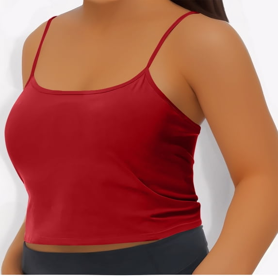 Vmvidoty Plus Size Womens Tank Tops Dressy Casual Sleeveless Blouses Crew Neck Solid Color Tunic Shirts Summer Tops Red XXXL