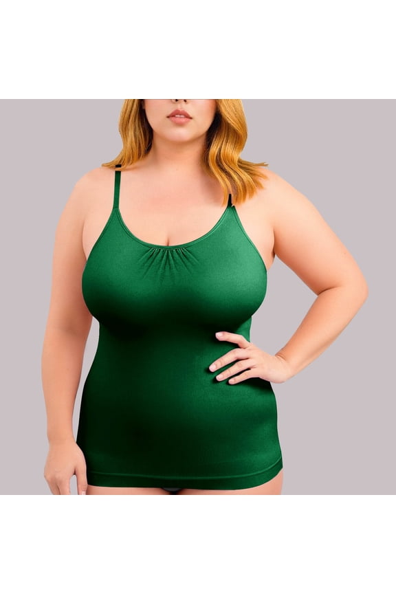 Plus Size Womens Tight Fitting Base Layer Dry Fit Tank Top Green XXXL( Women's or Women's Plus )