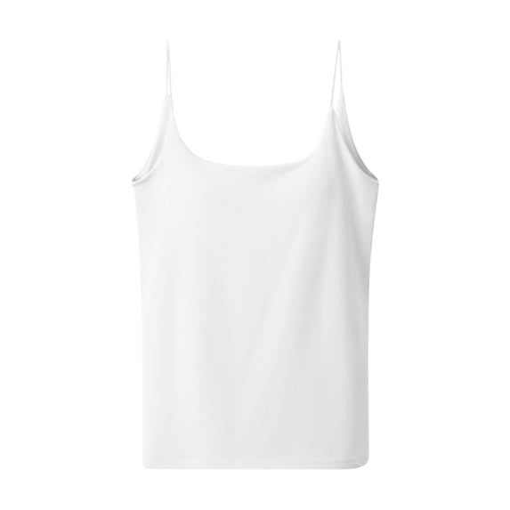Vmvidoty Spaghetti Strap Tank Tops for Women Sleeveless Scoop Neck Basic Solid Comfy Casual Regular Tank Shirts White XL