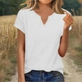 thumbnail image 1 of Vmvidoty Spring Tops for Women 2026 Summer Fashion Clothes Dressy Casual Blouses Cap Sleeve V Neck Shirts Work Outfits White S, 1 of 6
