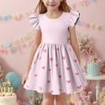 thumbnail image 1 of Vmvidoty Summer Toddler Girl Dresses Tutu A Line Fly Short Sleeve Casual Flower Girl Dress for Birthday Party Pink 3 Years, 1 of 6