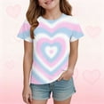 thumbnail image 1 of Vmvidoty T Shirts for Girls Rainbow Shirts Funny Short Sleeve Tops 3-14 Years Light Blue 7-8 Years, 1 of 6