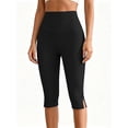 thumbnail image 1 of Vmvidoty Women Legging Plus Size High Waist Capri Yoga Leggings Cropped Pant for Workout Black 2XL, 1 of 8