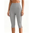 thumbnail image 1 of Vmvidoty Women Legging Plus Size High Waist Capri Yoga Leggings Cropped Pant for Workout Gray M, 1 of 8
