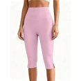 thumbnail image 1 of Vmvidoty Women Legging Plus Size High Waist Capri Yoga Leggings Cropped Pant for Workout Pink XL, 1 of 8