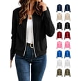 thumbnail image 1 of Vmvidoty Women Lightweight Jacket Long Sleeve Zipper Outerwear Coat Basic Loose Fit Top Travel Blue XL, 1 of 10