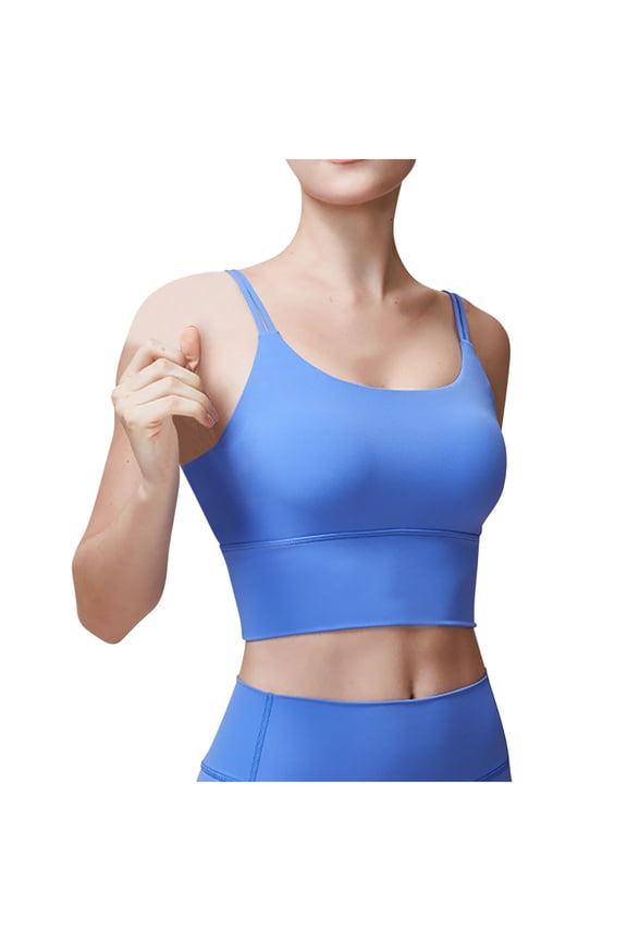 Women's Active Sculpt Light Support Strappy Back Sports Bra Blue M