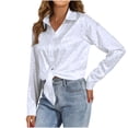 thumbnail image 1 of Vmvidoty Women's Business Blouse Long Sleeve V Neck Dressy Top Light Blue M( Women's or Women's Plus ), 1 of 5