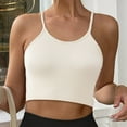 thumbnail image 1 of Vmvidoty Women's Crop Seamless Rib-Knit Camisole Strappy Racerback Cropped Tank Tops White S, 1 of 4