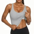 thumbnail image 1 of Vmvidoty Women's Double Lined Scoop Neck Tank Top Sleeveless Basic Crop Tops Trendy Going Out Tops Gray XL, 1 of 7