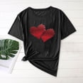 thumbnail image 1 of Vmvidoty Women's Heart Graphic Tees 2026 Summer Tops Cute Cotton Casual Short Sleeve Crewneck T Shirts Black XL, 1 of 5