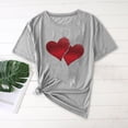 thumbnail image 1 of Vmvidoty Women's Heart Graphic Tees 2026 Summer Tops Cute Cotton Casual Short Sleeve Crewneck T Shirts Gray XL, 1 of 5