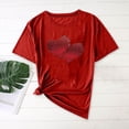 thumbnail image 1 of Vmvidoty Women's Heart Graphic Tees 2026 Summer Tops Cute Cotton Casual Short Sleeve Crewneck T Shirts Red M, 1 of 5
