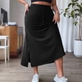 thumbnail image 1 of Vmvidoty Women's Midi Skirt Drawstring High Waist Sweat Skirts Black XL, 1 of 6