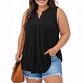 thumbnail image 1 of Vmvidoty Women’s Plus Size Blouse V Neck Tank Tunic Tops Size 2XL-5XL Summer Swing Tee Flowy Shirt Sport Black L, 1 of 8