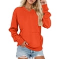 thumbnail image 1 of Vmvidoty Women's Plus Size V-Neck Drop Shoulder Sweatshirt Casual Loose Fit Long Sleeve Pullover with Pockets(Orange, 2XL), 1 of 7