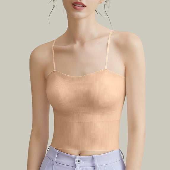 Vmvidoty Women's Rib Tank Top Beige M