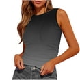 thumbnail image 1 of Vmvidoty Women's Sleeveless Crew High Neck Fitted Tank Top Summer Ribbed Knit Slim Basic Cami Shirts Dark Gray S, 1 of 4