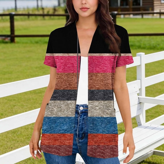 Vmvidoty Women’s Summer Cardigans Lightweight Open Front V Neck Tank Tops 2026 Summer Tops Casual Sleeveless Shirts Loose Fit Dressy Cardigan Work Clothes Hot Pink L