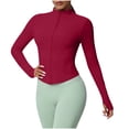 thumbnail image 1 of Vmvidoty Women's Workout Athletic Jacket Lightweight Zip Up Yoga Slim Fit Tops Red S, 1 of 6