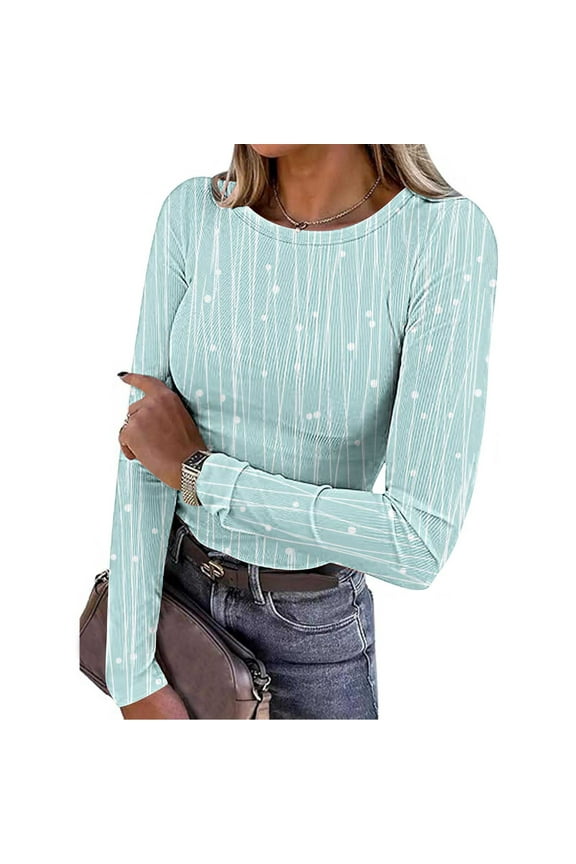 Womens Crop Top Round Neck Elastic Solid Color Soft Dressy Shirts Mint Green XL( Women's or Women's Plus )