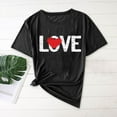thumbnail image 1 of Vmvidoty Womens Love Shirt Causl Loose Short Sleeve Letter Heart Graphic Tee Summer Tops Black XXL, 1 of 5
