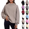 thumbnail image 1 of Vmvidoty Womens Oversized Sweatshirts Long Sleeve Tops Fall Winter Clothes Turtleneck Cozy Outfits Pullover Khaki L, 1 of 9