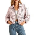 thumbnail image 1 of Vmvidoty Polka Dot Cropped Zip-Up Fashion Jackets Women's (Pink, S), 1 of 7