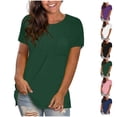 thumbnail image 1 of Vmvidoty Womens Summer Plus Size Tops Casual Round Neck Pocket T Shirt Army Green XXL (Women's Plus）, 1 of 5