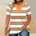 thumbnail image 1 of Vmvidoty Womens Summer Short Sleeve Shirts 2026 Fashion Plus Size V Neck Outfits Clothes L-5XL Going Out Tops for Women Orange 3XL, 1 of 5