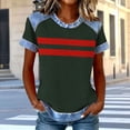 thumbnail image 1 of Vmvidoty Womens Sweaters Casual Summer 2026 Crew Neck Striped Short Sleeve Lightweight Waffle Trendy Pullover Sweater Tops Army Green XL, 1 of 5