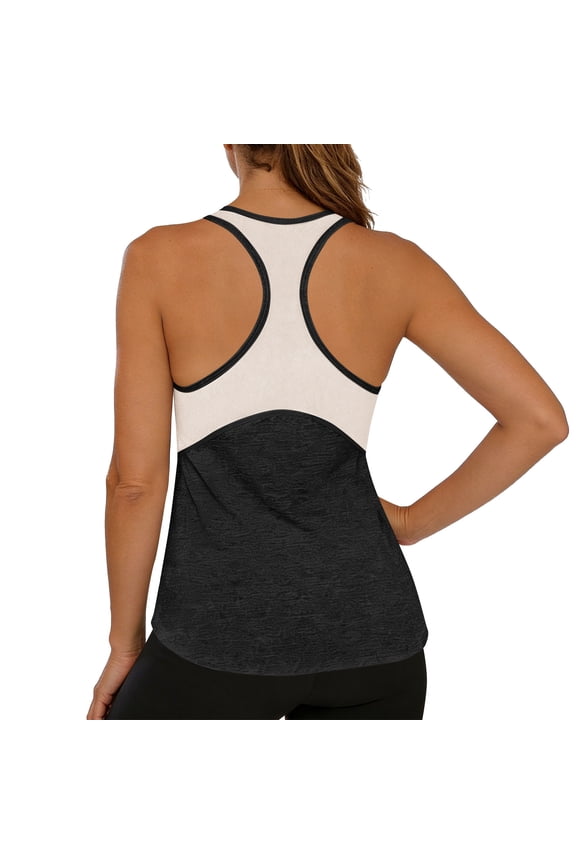 Womens Workout Tops for Women Racerback Tank Tops Mesh Quick Dry Shirts Athletic Running Tank Tops Sleeveless Gym Clothes Black M