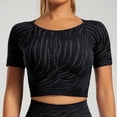 thumbnail image 1 of Vmvidoty Workout Tops for Women Athletic Seamless Crop Short Sleeve Shirts Basic Running Gym Yoga Tops Black S, 1 of 5
