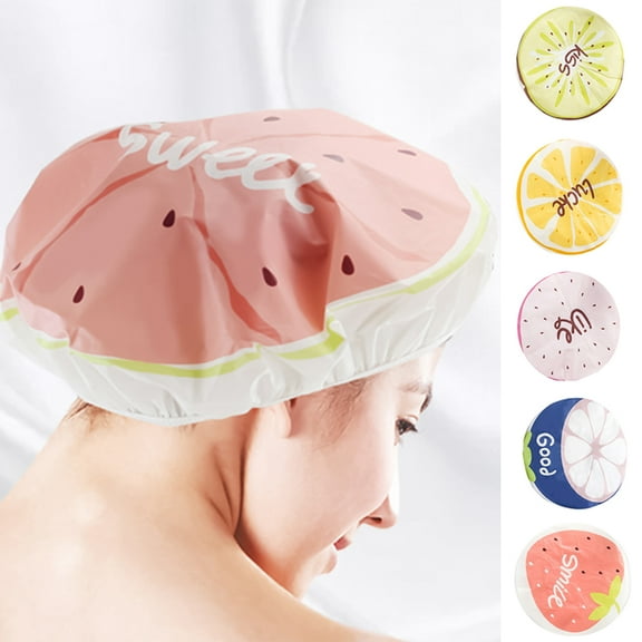 Vnanda 2Packs Shower Caps for Women, Cartoon Bath Hats, Waterproof & Adjustable Shower Hair Cover,Reusable Waterproof Bathing Bathroom Hats Bathroom Accessories Women,Girls-10.24’’