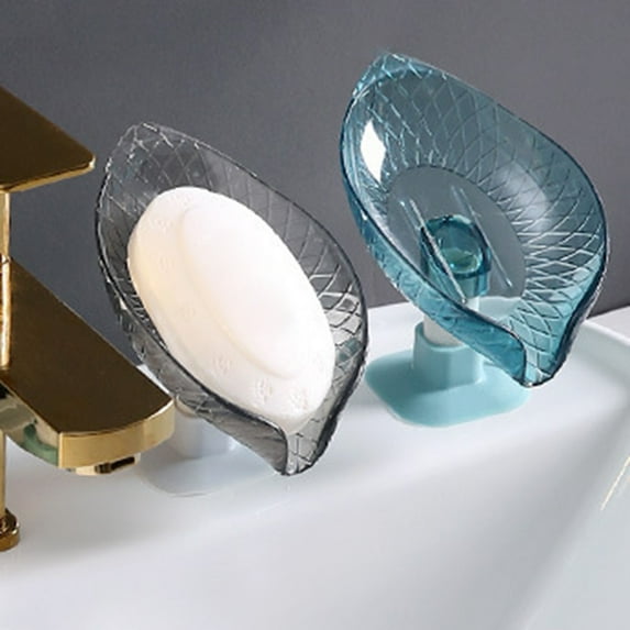 Vnanda 2Packs Soap Dish Holder Self Draining Soap Holder Leaf Shape Bar Soap Holder Soap Saver for Shower Bathroom Tub Kitchen Sink Plastic Tray