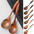 thumbnail image 1 of Vnanda 2Packs Wooden Spoon Long Handle Ladle Utensils Spoons Long Kitchen Cooking Spoon Best Serving Soup Spoon for Kitchen Cookware - 6.9 Inch, 1 of 1