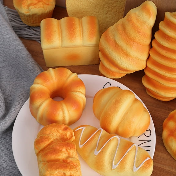 Vnanda 3Pcs/Set Artificial Bread Fake Simulation Realistic Food Cake French Bread Loaf Baguette Dessert for Decoration Display Props Real Model