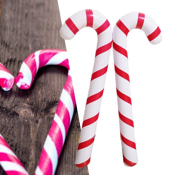 Vnanda 4Packs Inflatable Candy Canes for Christmas Decorations Candy Canes Balloons for Party Decorations Outdoor Candy Canes Decorations