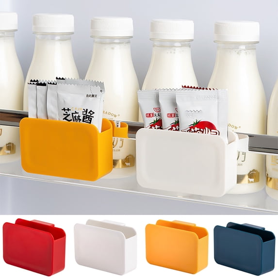 Vnanda 4Packs Plastic Food Storage Organizer Bin Box Container - Holder for Packets, Pouches, Ideal for Kitchen, Pantry, Fridge, Countertop Organization, Refrigerator Storage Rack