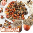 thumbnail image 1 of Vnanda 50Pcs Artificial Fake Nutty Craft Acorns with Natural Cap Simulation Fruit Props for Vase Filler Home House Autumn Favor Thanksgiving Day Christmas Wedding Decor, 1 of 7