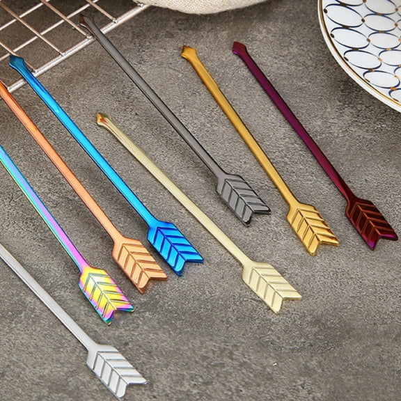 Vnanda 5Packs Creative Design Arrow Garnish Cocktail Pick Martini Picks Fruit Toothpicks Sticks for Fruit Cake Snack dessert Appetizers Sandwich Salad Kitchen Bar Parties Restaurant