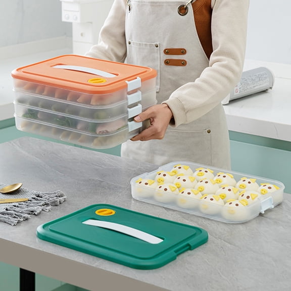 Vnanda Food Storage Containers Vegetable Organizer with Lid Clear Fridge Crisper Keep Food Fresh BPA Free Kitchen Organizer Bins