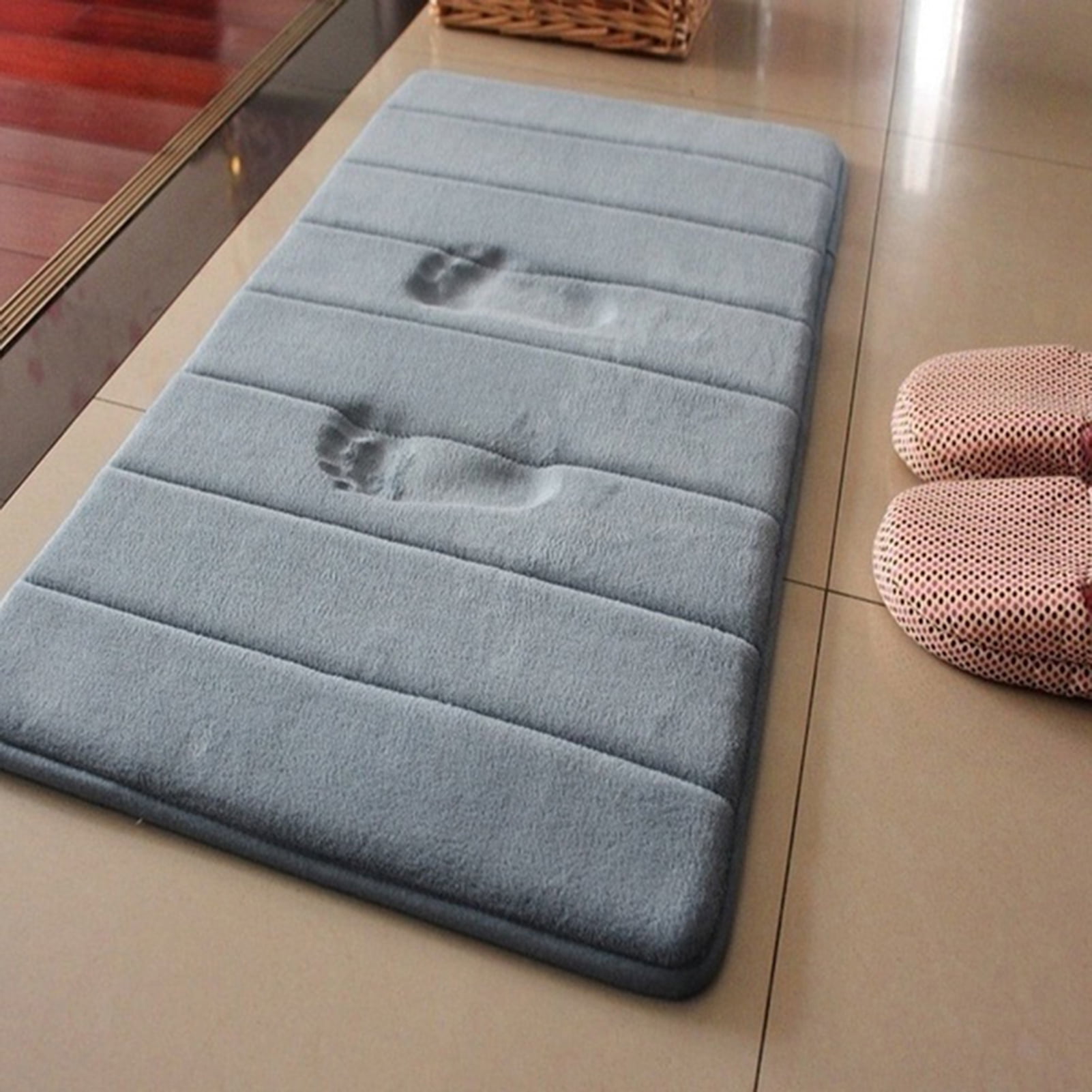 Vnanda Memory Foam Bath Mat Large Size Soft and Comfortable, Super Water Absorption, Non-Slip ...